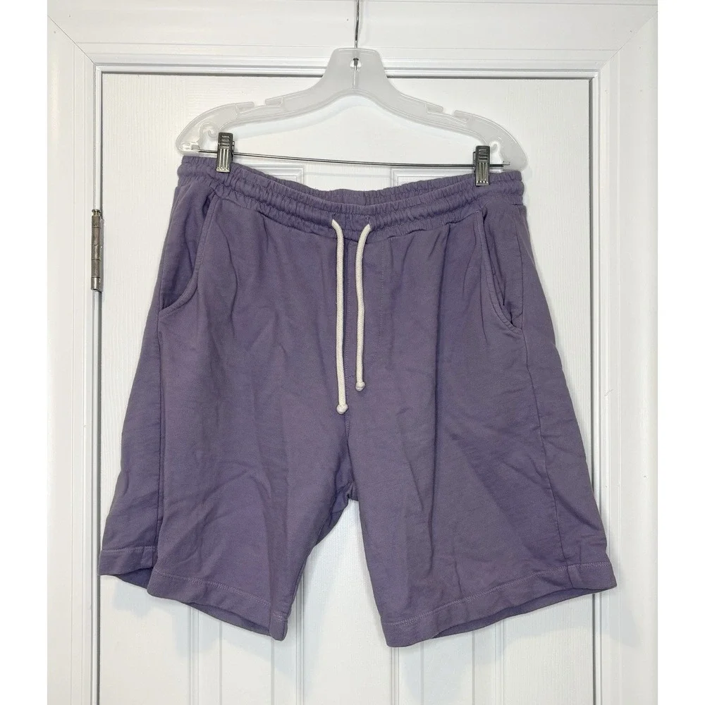 Adam Mar Mens Drawstring‎ Sweat Shorts Purple XL